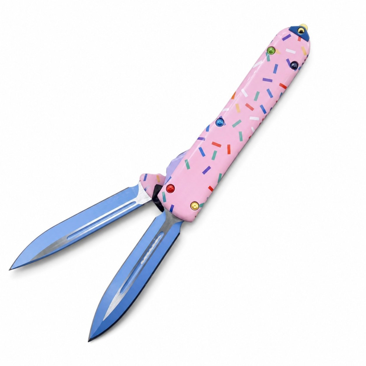 16503-main-white-clean-3.jpg Cuchillo OTF con mango de donut de doble hoja de 5,5 pulgadas - Rosa
