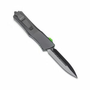 Cuchillo OTF con mango transparente - Carcasa de polímero verde