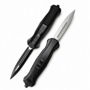 Cuchillo automático táctico OTF grande - Mango negro