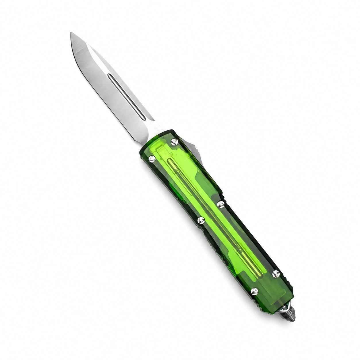 17154-main-white-clean.jpg Cuchillo OTF con mango translúcido verde