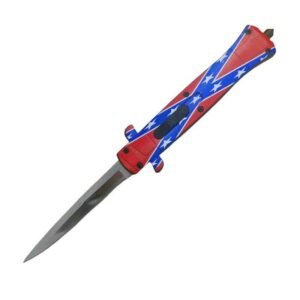 Cuchillo italiano Stiletto de 9 pulgadas - OTF automático (mango de bandera)