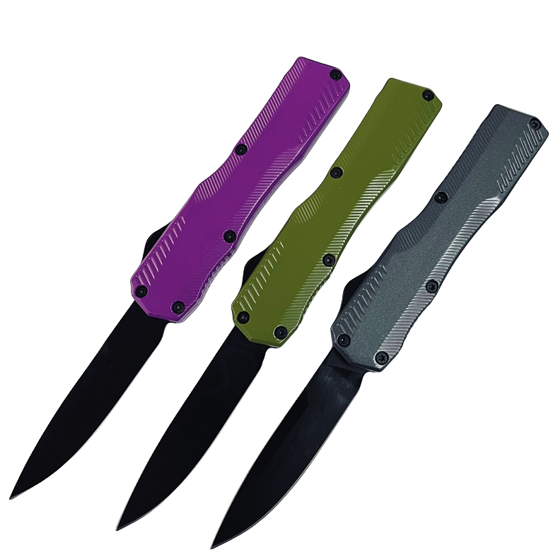 37bdb7c6b0ede877ae6082f6604ed45.png Cuchillo navaja OTF con mango de aluminio liso