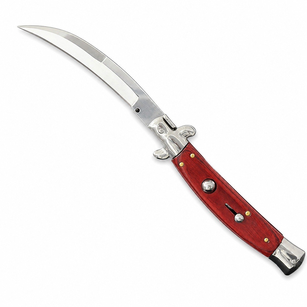 44555-main-white-clean.jpg Cuchillo italiano Stiletto de 9 pulgadas - Navaja con mango de palisandro