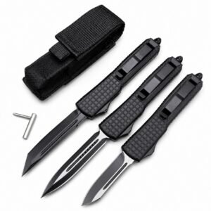 Cuchillo OTF de hoja negra Microtech Navy UT