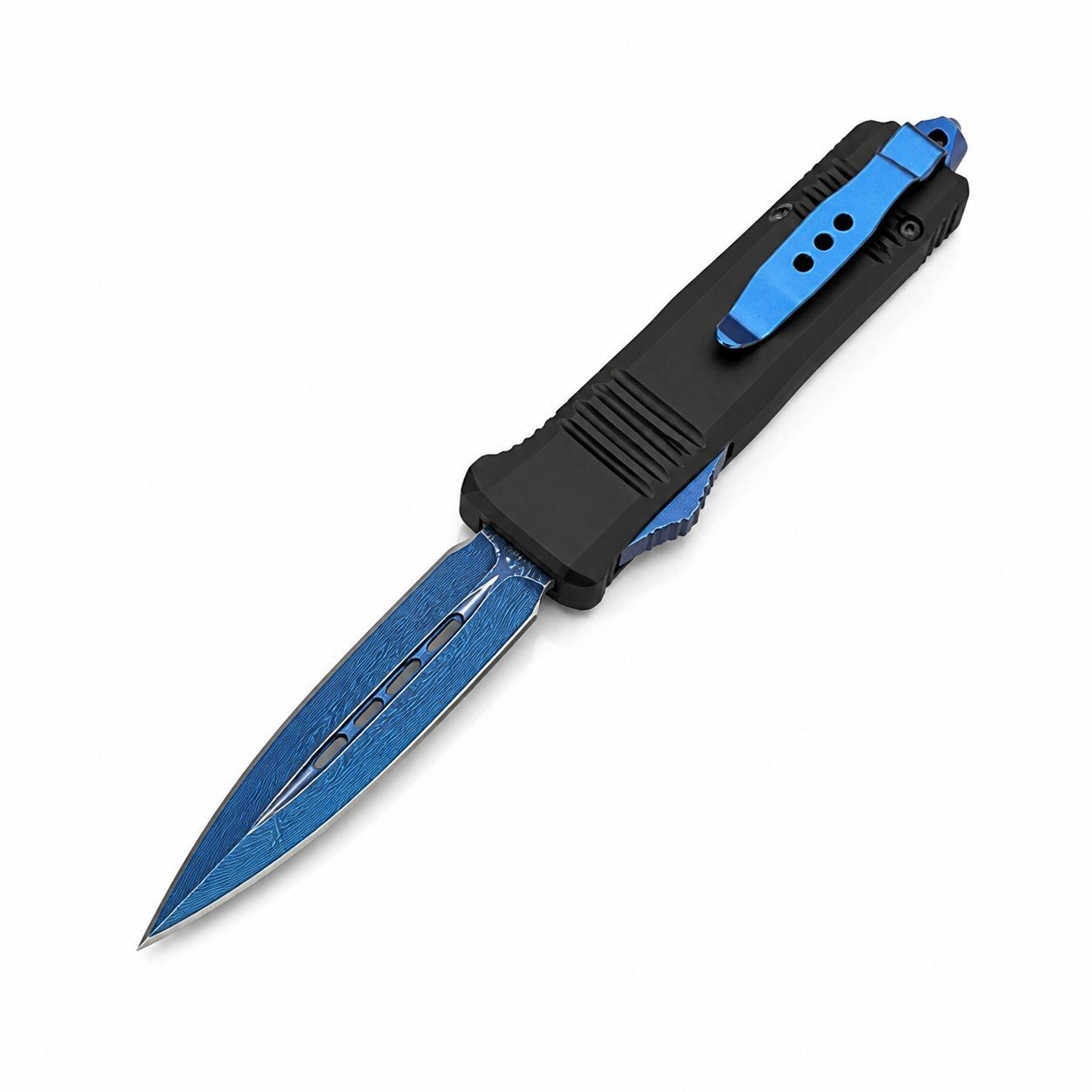 48840-main-white-clean-1.jpg Cuchillo OTF de Damasco de titanio azul UT70 con mango de zinc