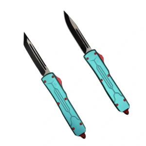 Cuchillo automático OTF con mango de aluminio de doble tono